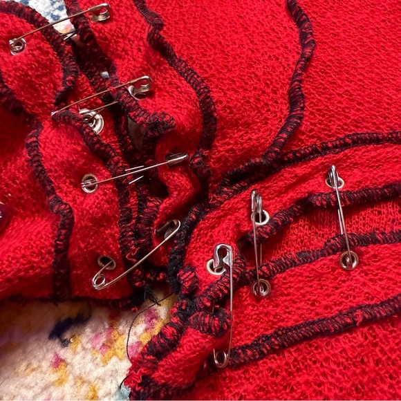 RARE Vintage Y2K Lip Service Goth Punk Safety Pin Top Size Small - Picture 5 of 13